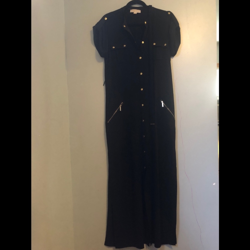 Michael Kors Black Button Down Maxi Dress
